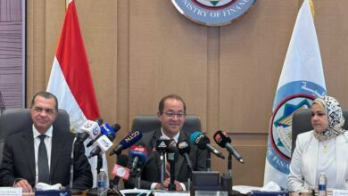 أحمد كجوك وزير المالية المصري في مؤتمر صحفي بالعاصمة الجديدة