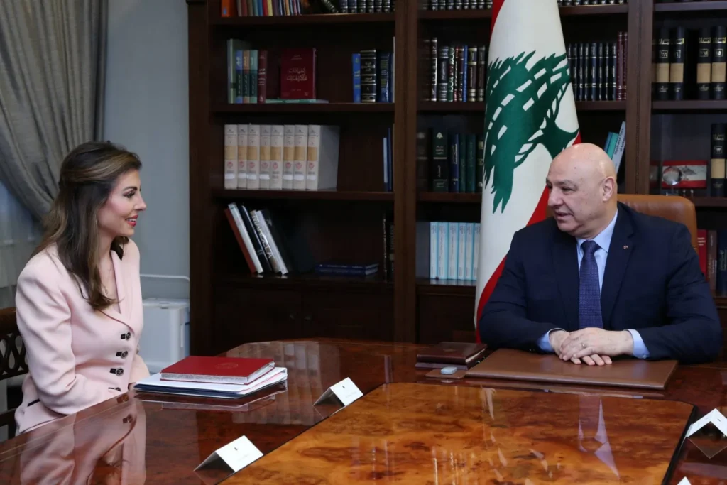 المبعوثة الأميركية مورغان أورتاغوس والرئيس اللبناني جوزيف عون