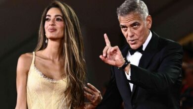 أمل وجورج كلوني خلال الدورة الـ81 لمهرجان البندقية السينمائي الدولي. 1 سبتمبر 2024. ا ف ب