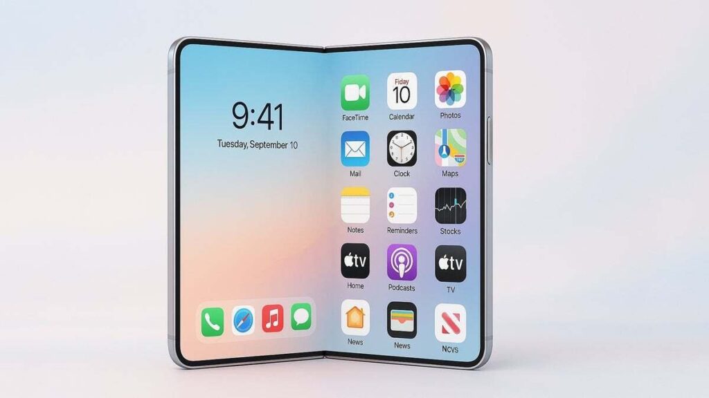 هل أنت مستعد مثلي لشراء iPhone بقيمة 2500 دولار في عام 2026؟ AI-generated iPhone Fold concept. | Image credit — PhoneArena