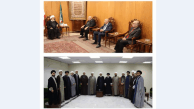 الخطيب استقبل حمدان متضامنا واطلع من وفد "التجمع الأهلي السوري لأتباع أهل البيت" على الاوضاع في سوريا