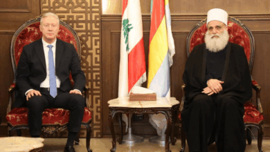 زير الخارجية والمغتربين يوسف رجي و شيخ العقل لطائفة الموحدين الدروز الدكتور سامي