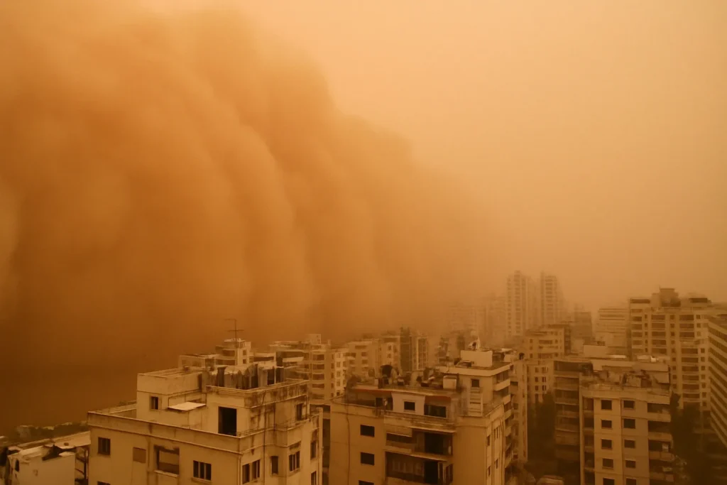 صورة لعاصفة رملية تضرب لبنان -good press
