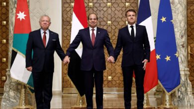 TOPSHOT EGYPT FRANCE JORDAN POLITICS DIPLOMACY