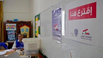 Un bureau de vote à Hadath, dans le Mont-Liban, le 4 mai 2025. Photo Matthieu Karam/L'Orient-Le Jour