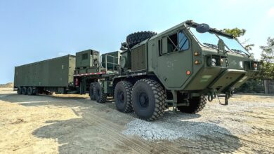 This photo provided by the U.S. Army shows a Typhon launcher arriving in the Philippines. U.S. Army